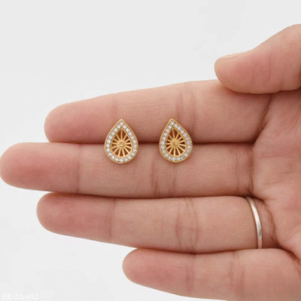 Cool Design with Diamond Unique Design Gold Plated Earrings for Ladies - Style A032